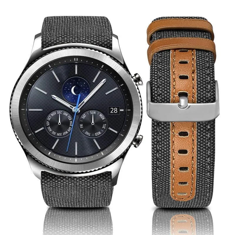 Denim & Leather Watch Straps Compatible with the Lacoste 22mm Range