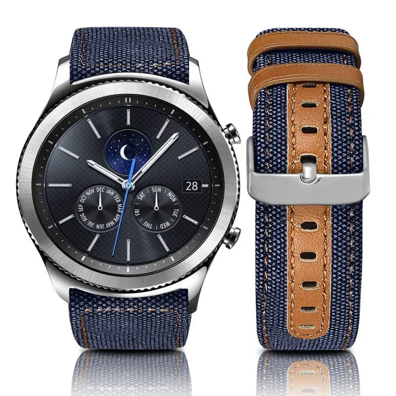 Denim & Leather Watch Straps Compatible with the Lacoste 22mm Range