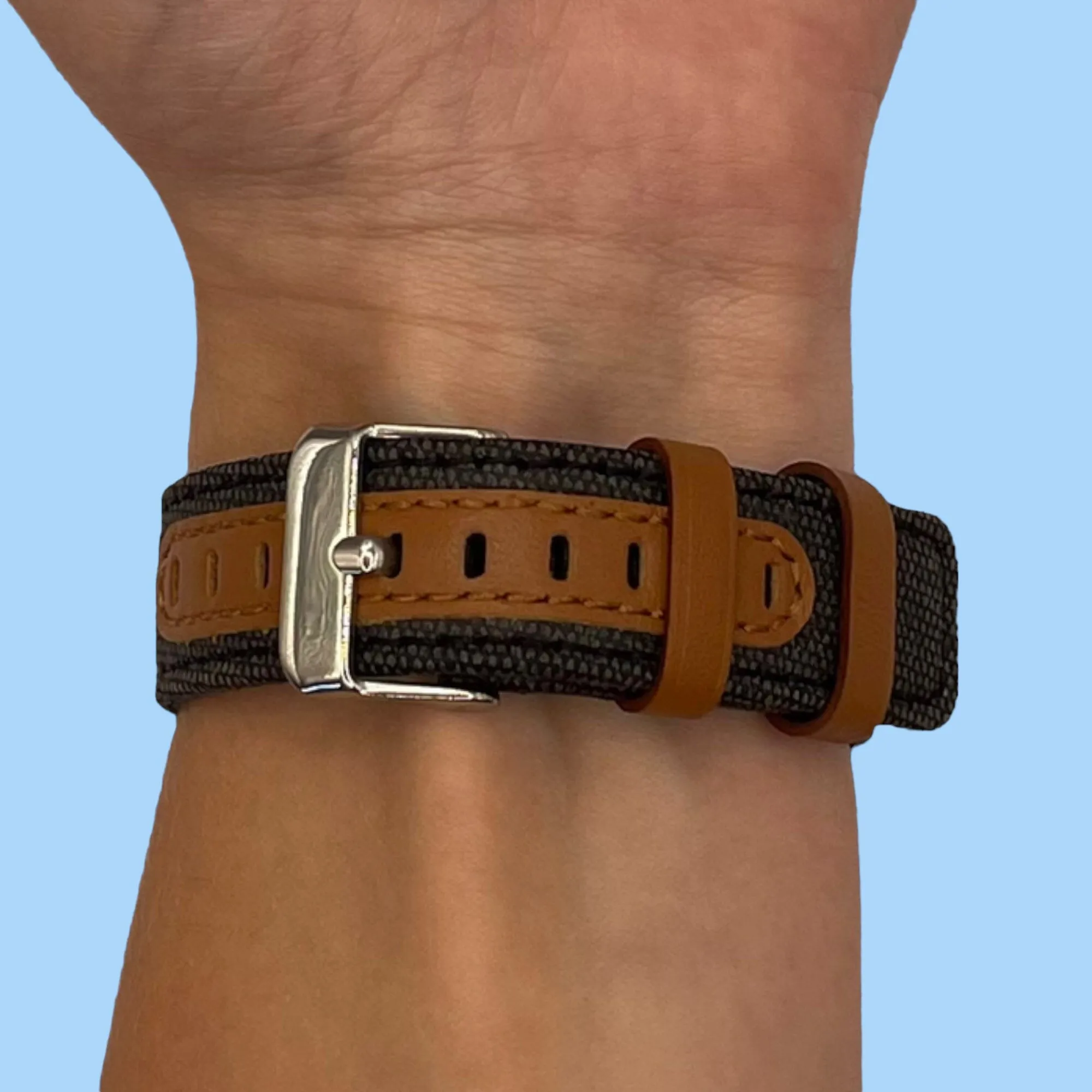 Denim & Leather Watch Straps Compatible with the Lacoste 22mm Range
