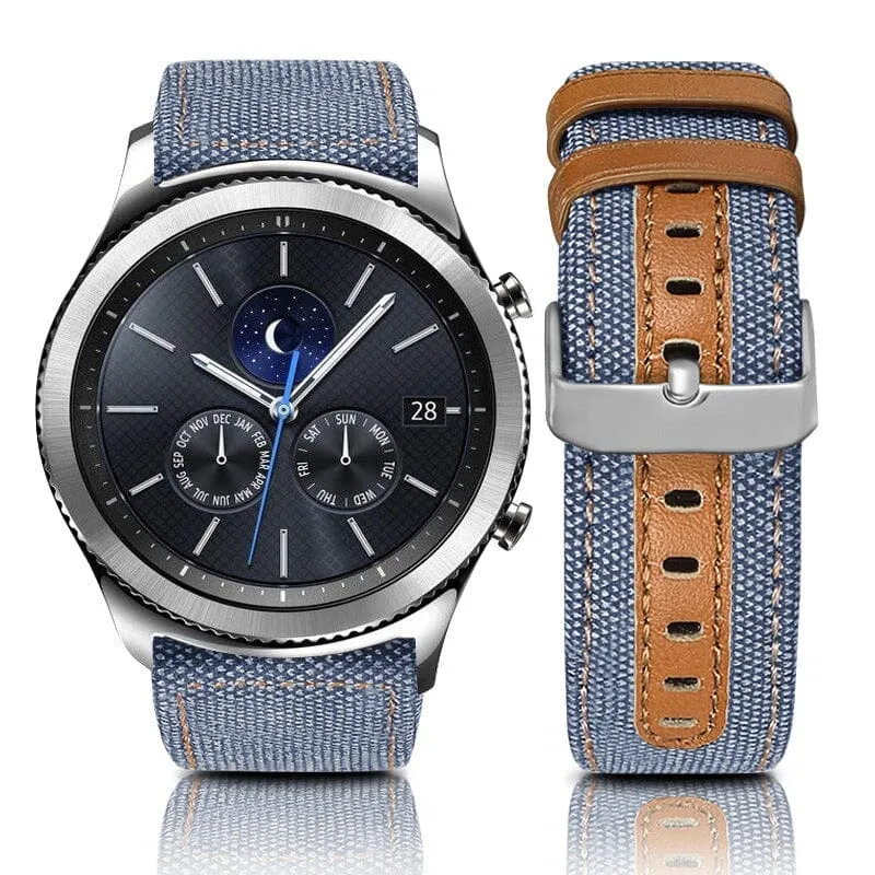 Denim & Leather Watch Straps Compatible with the Lacoste 22mm Range