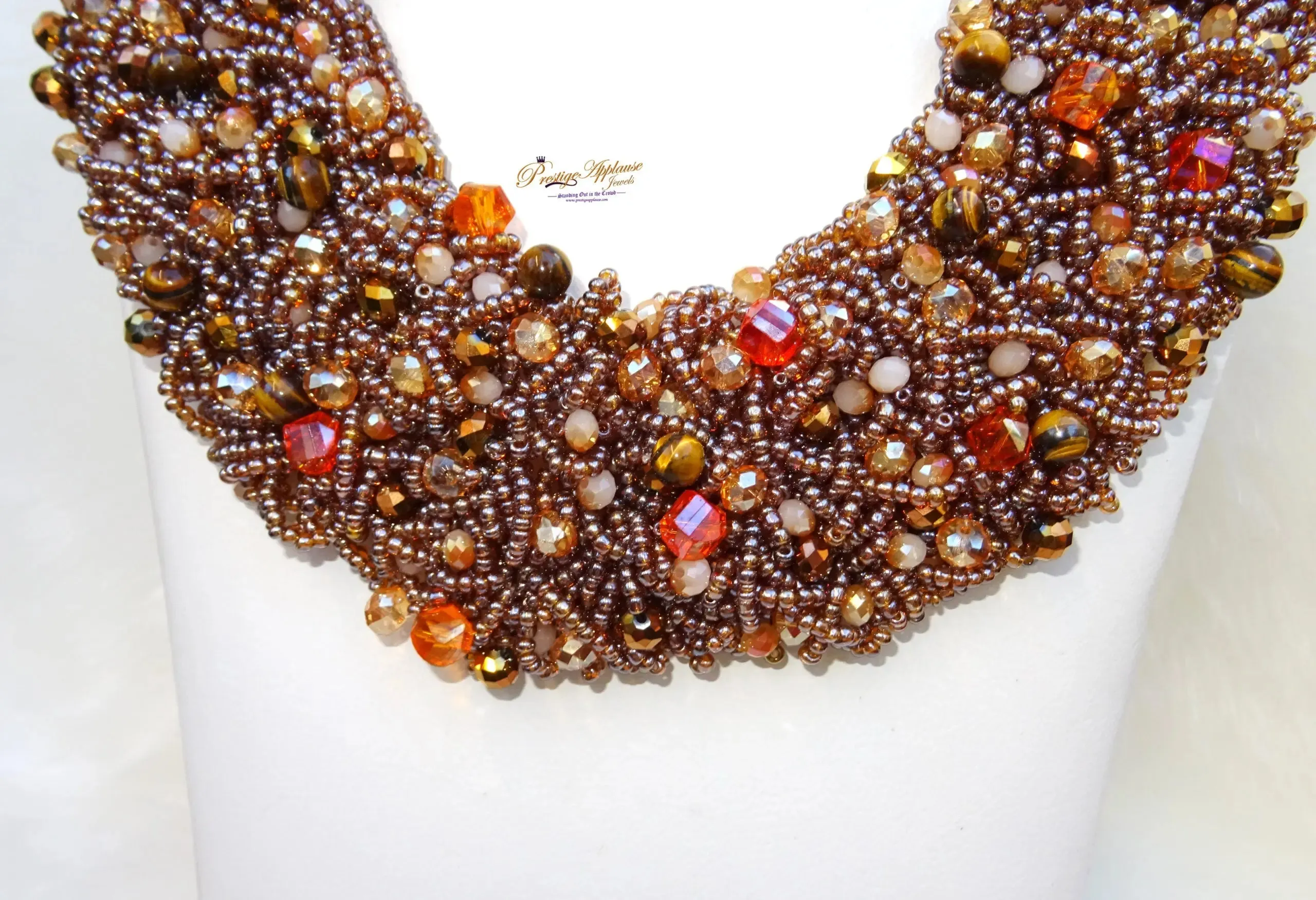 Detailed Mixed Brown Bold Beautiful PrestigeApplause Unique Bead Jewellery Set