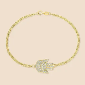 Double Chain Hamsa Bracelet.
