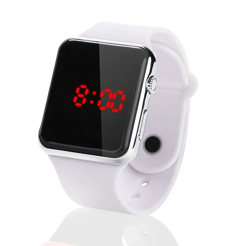 Electroplated Apple Electronic Watch Fashion Outdoor Sports Student Children LED Electronic Watch Men and Women
