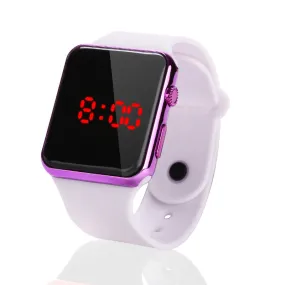 Electroplated Apple Electronic Watch Fashion Outdoor Sports Student Children LED Electronic Watch Men and Women