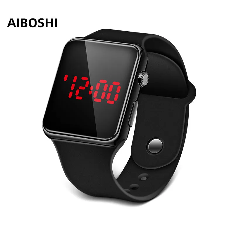 Electroplated Apple Electronic Watch Fashion Outdoor Sports Student Children LED Electronic Watch Men and Women