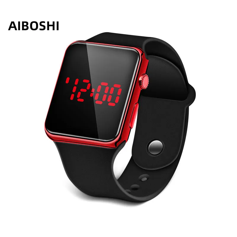 Electroplated Apple Electronic Watch Fashion Outdoor Sports Student Children LED Electronic Watch Men and Women