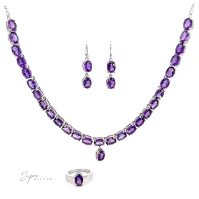 Elegant Faceted Gemstone Jewelry Set