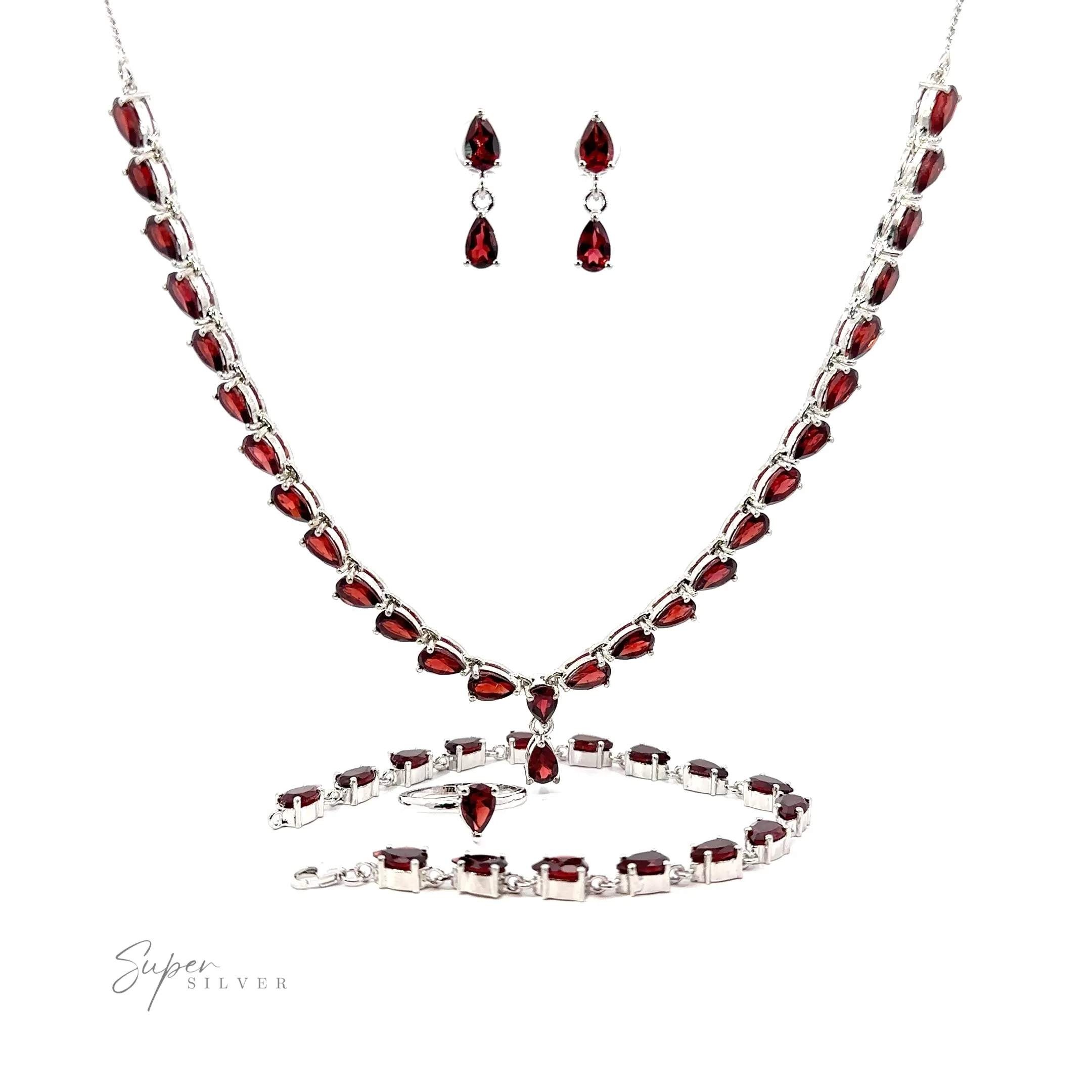 Elegant Faceted Gemstone Jewelry Set