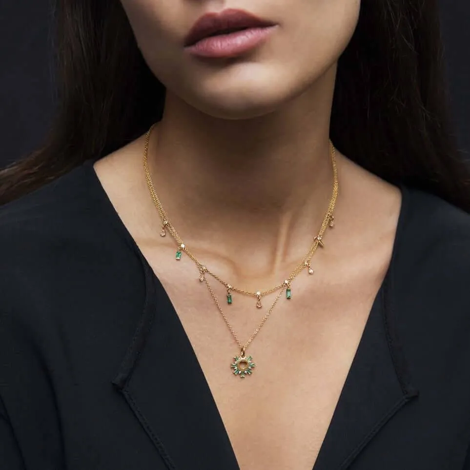 Emerald Drops Necklace Y14-D-EM