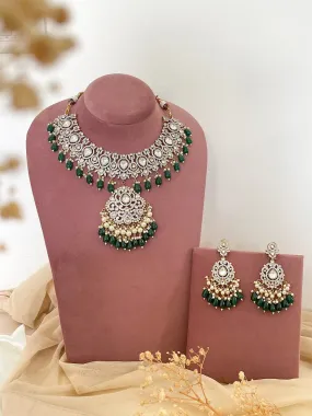 Emerald Green Meenakari Kundan Choker Necklace