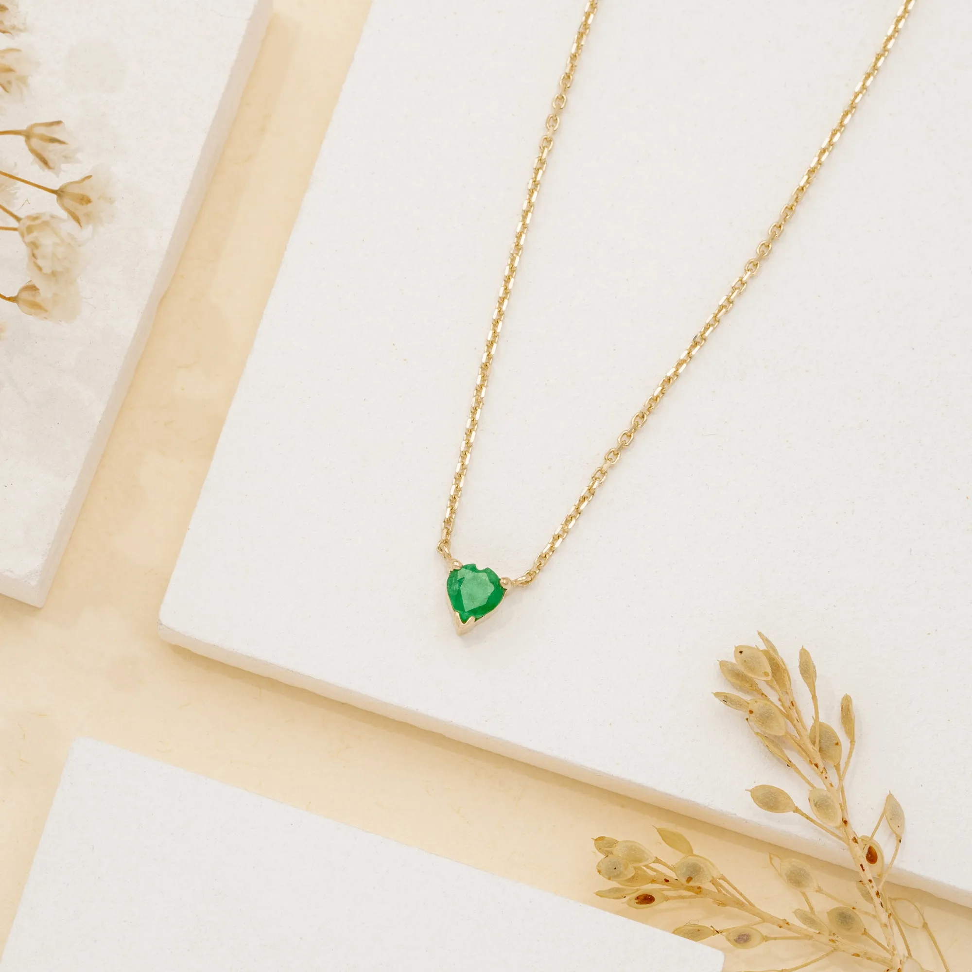 Emerald Heart Necklace, Corin