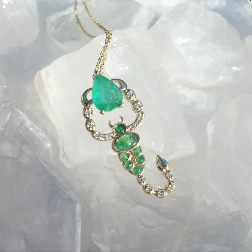 Emerald Scorpion Necklace