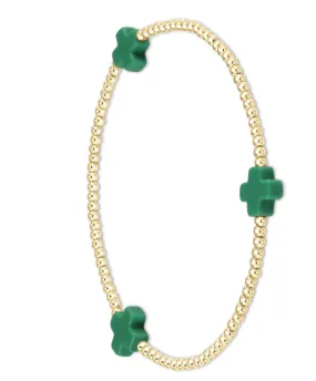 enewton Signature Cross 2mm Gold Bead with Emerald Cross Bracelet