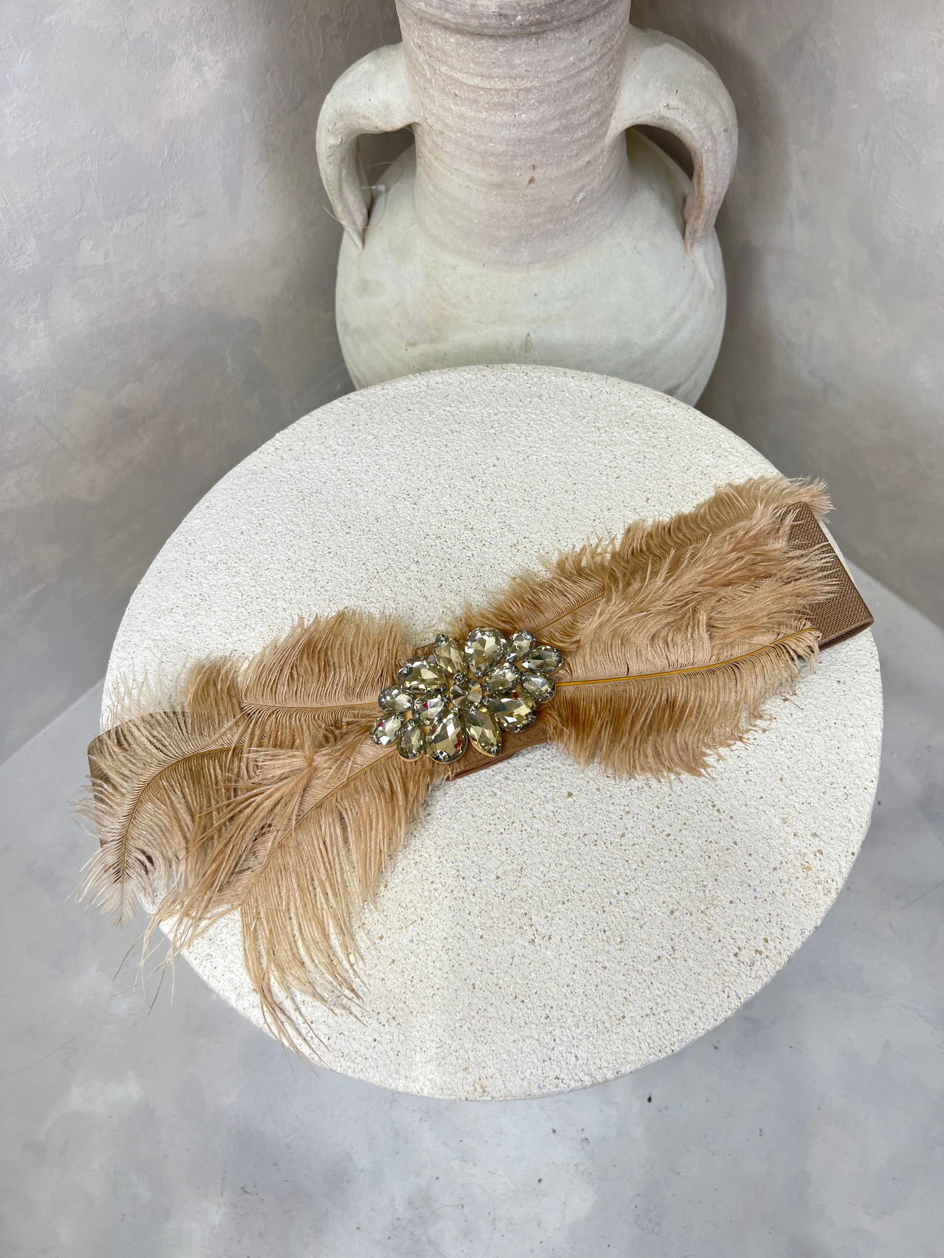 Feather And Diamante Belt