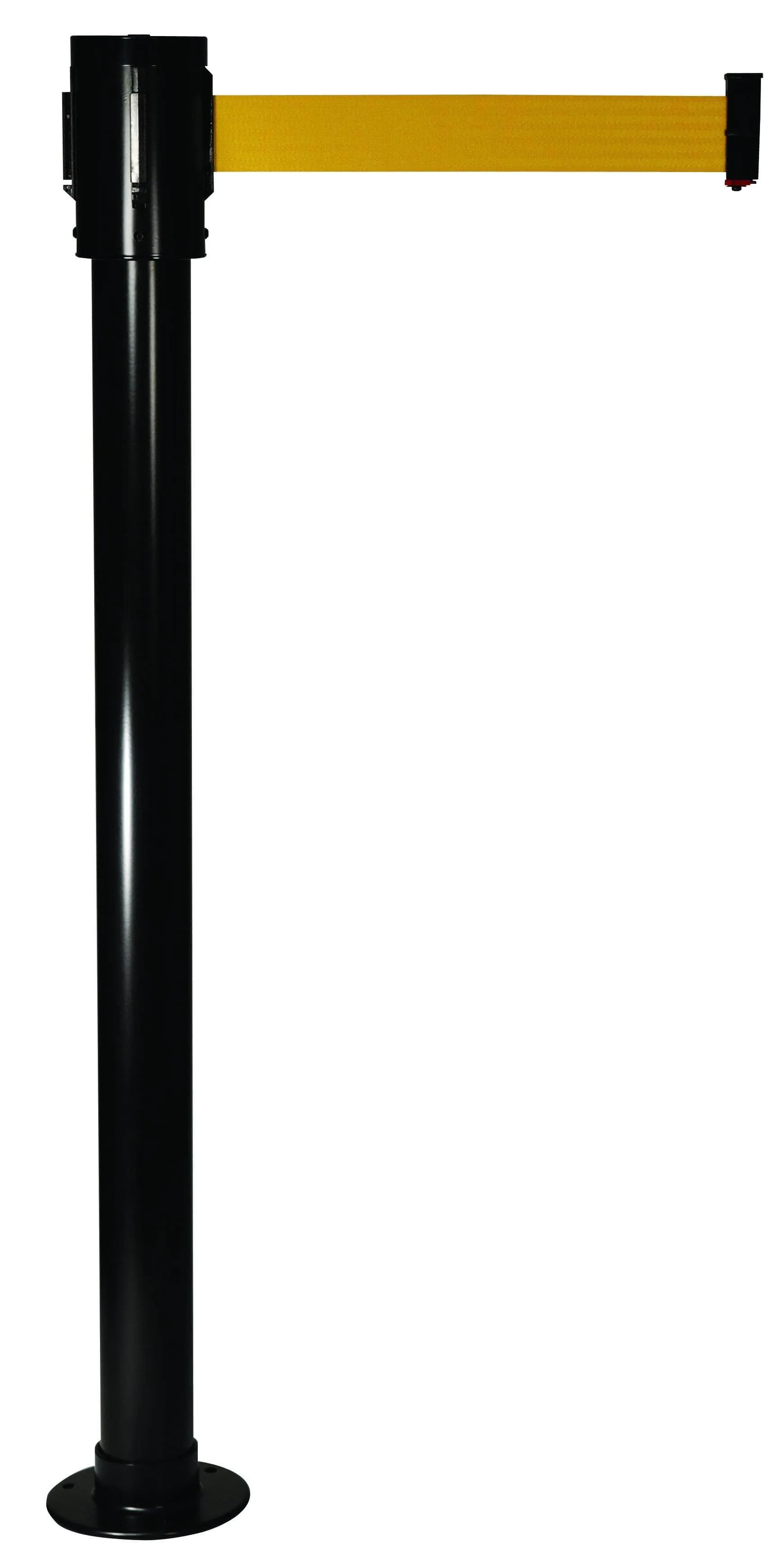 Fixed Floor Mount Single Line Retracta-Belt Barrier with 15 Ft. Belt