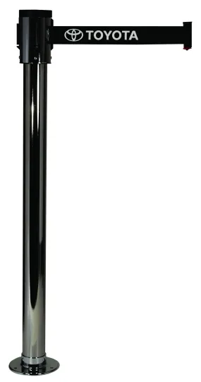 Fixed Floor Mount Single Line Retracta-Belt Barrier with 15 Ft. Belt