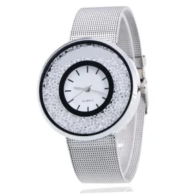 Floating Diamond Crystal Bezel Ladies Watch for Women Special Occasion Gift