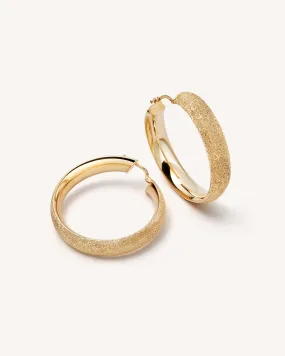 Florentine Finish Large Flat Hoop Earrings