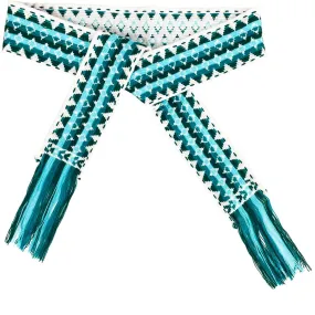 Flower Child Teal Hand Woven Belt