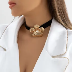 Flytonn-Vanessa Velvet Rose Flower Choker Necklace