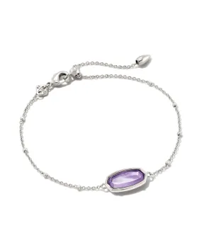 Framed Elaina Delicate Chain Bracelet In Rhodium - Lavender Opalite Illusion