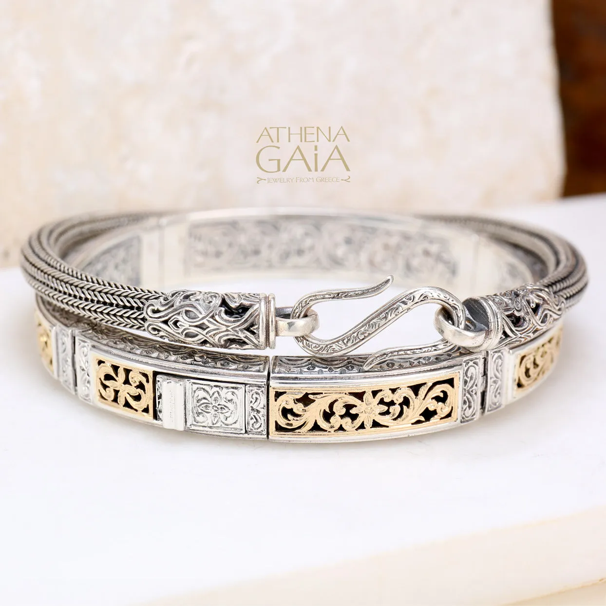 Garden Shadows Opening Bangle Bracelet