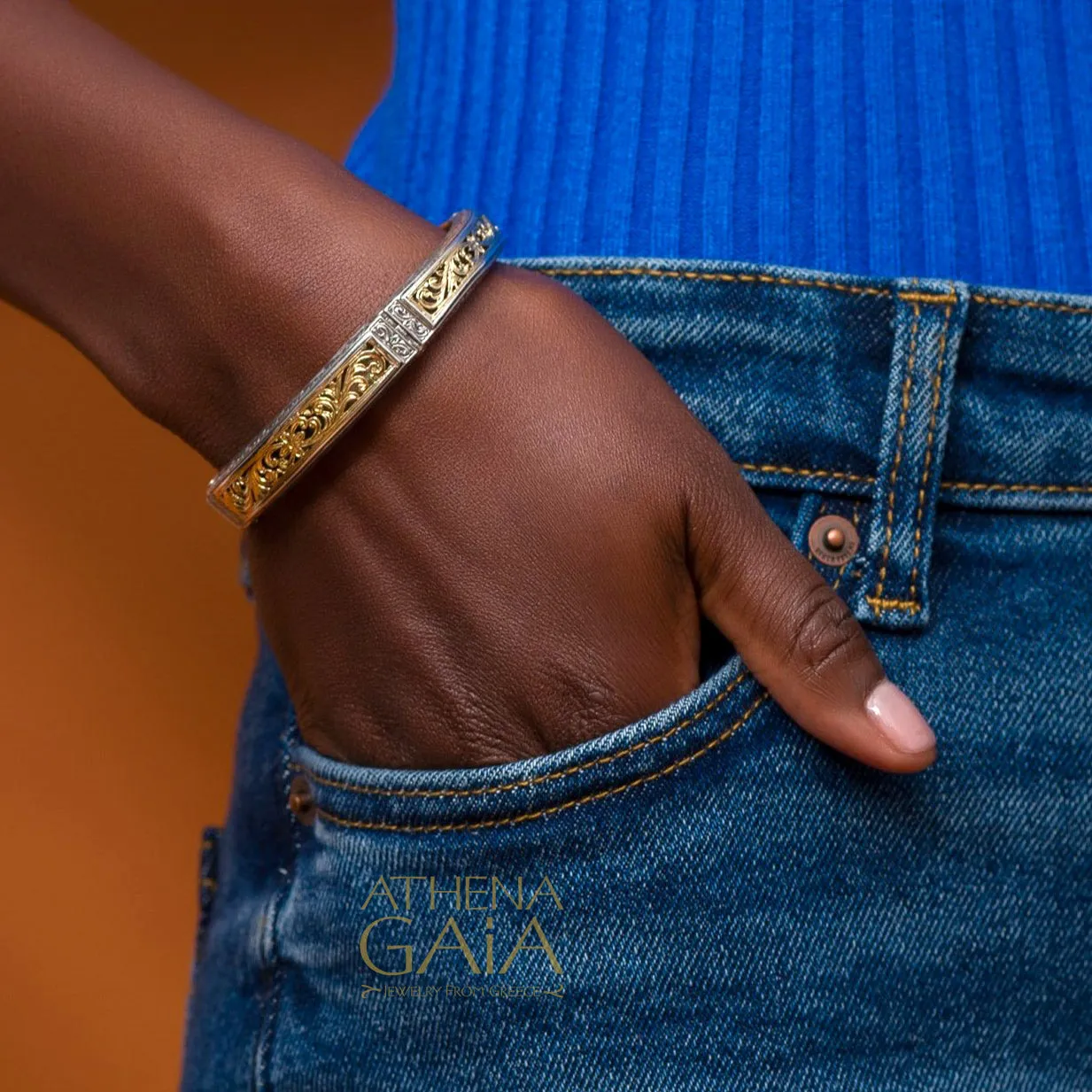 Garden Shadows Opening Bangle Bracelet