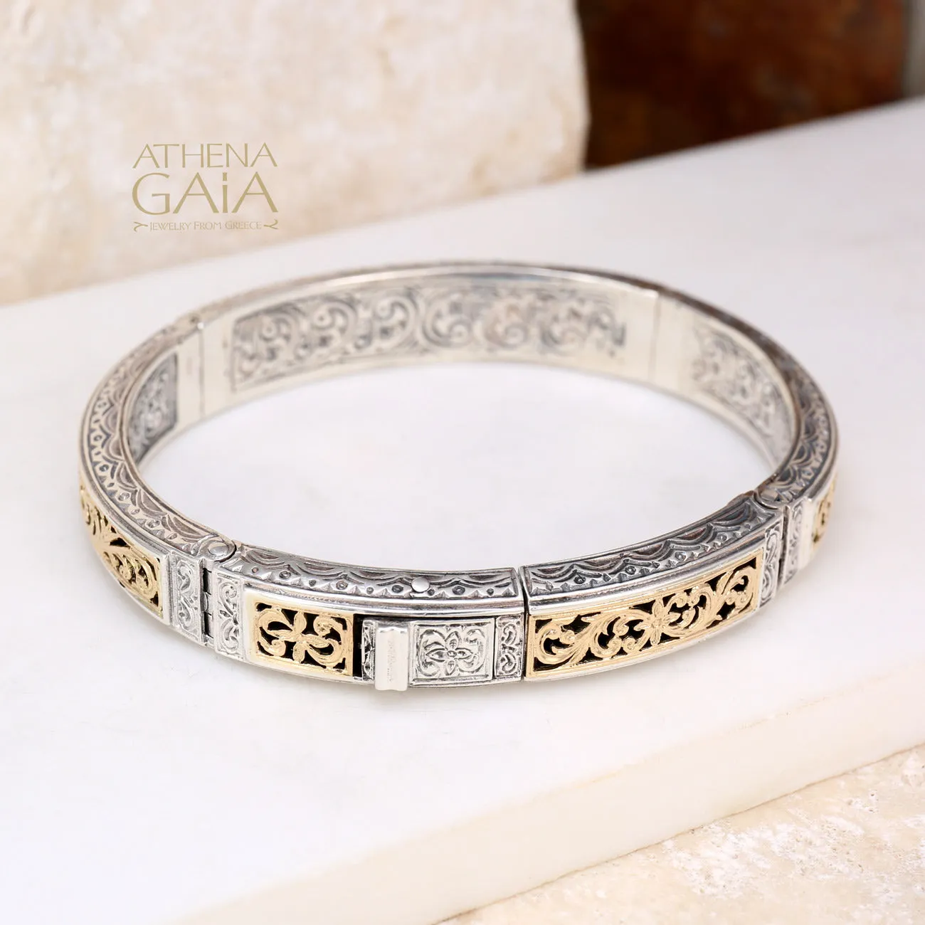 Garden Shadows Opening Bangle Bracelet