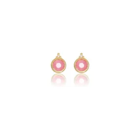Georgini Natural Ruby and Two Natural Diamond July Earrings - Gold