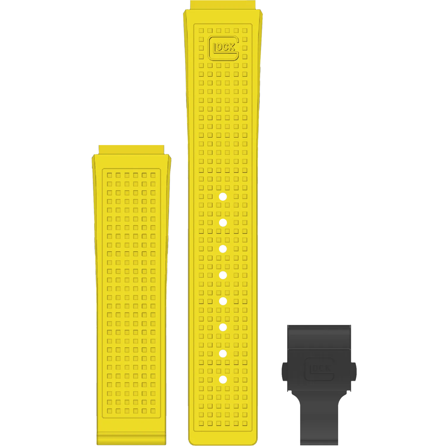 Glock Silicone Strap: Yellow RTF with Black Clasp 24mm