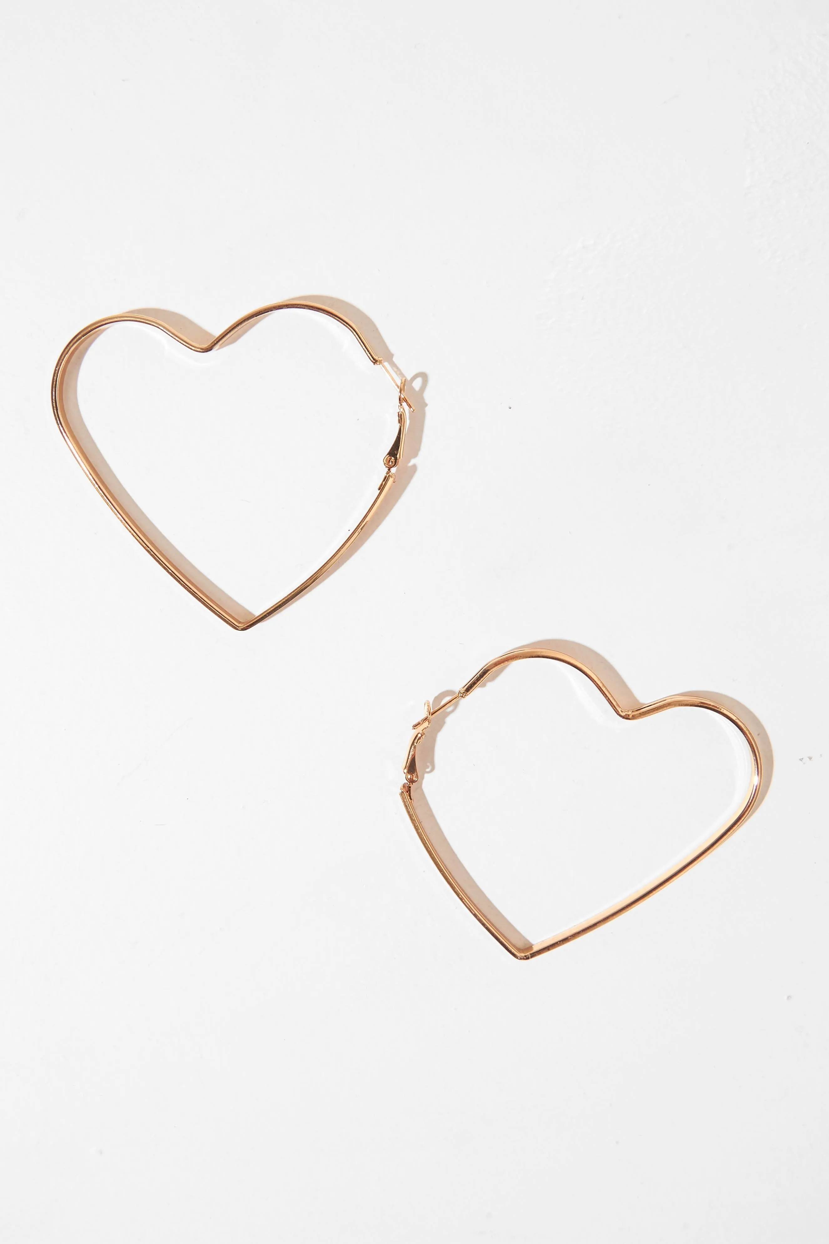 Gold Heart Shape Hoop Earrings - Niki