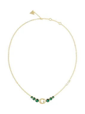 Gold Rivoli Green Logo Necklace