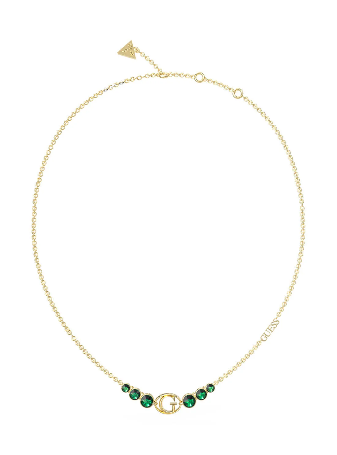 Gold Rivoli Green Logo Necklace