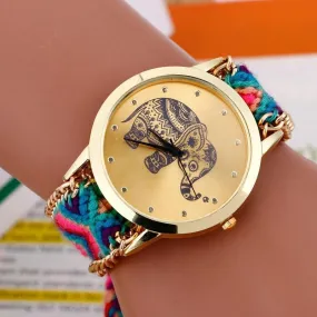 Gold Tribal Chain Elephant Watch