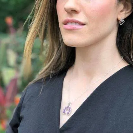 Green Emerald Necklace - Real Sapphire and Ruby Pendant - Horseshoe Pendant
