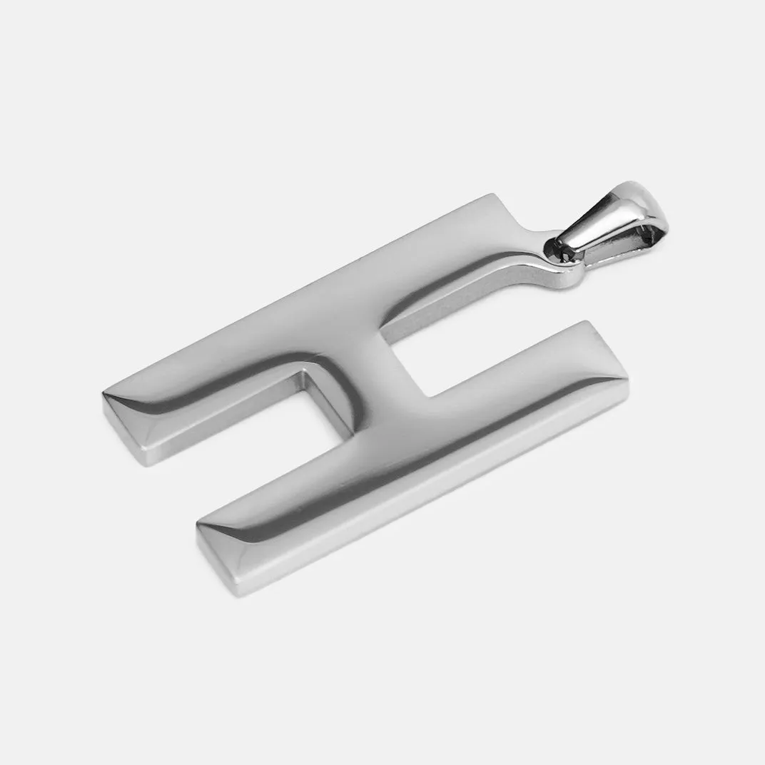 H Letter Pendant with Chain Kids Necklace - Stainless Steel