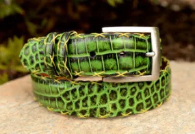 Hand-painted American Alligator Belt: Magnolia Way