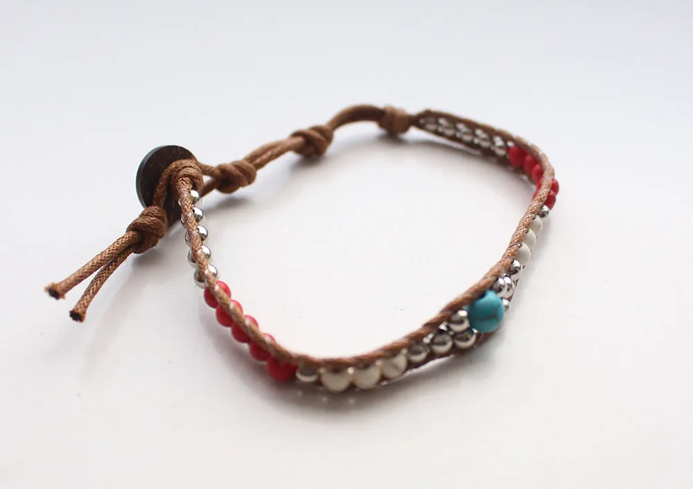 Handwoven Rainbow Beads Teen Bracelet