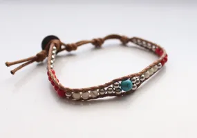 Handwoven Rainbow Beads Teen Bracelet