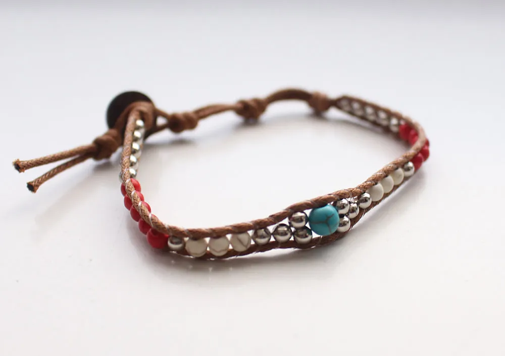 Handwoven Rainbow Beads Teen Bracelet