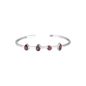 January Birthstone Garnet Cuff, Sterling Silver