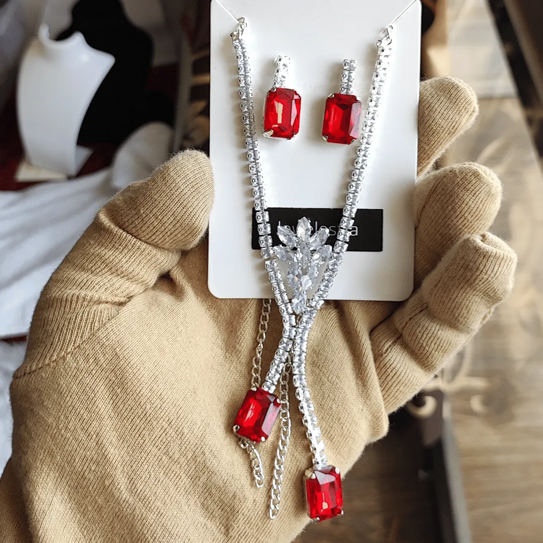 Jewelestia Royale Emerald Necklace Set
