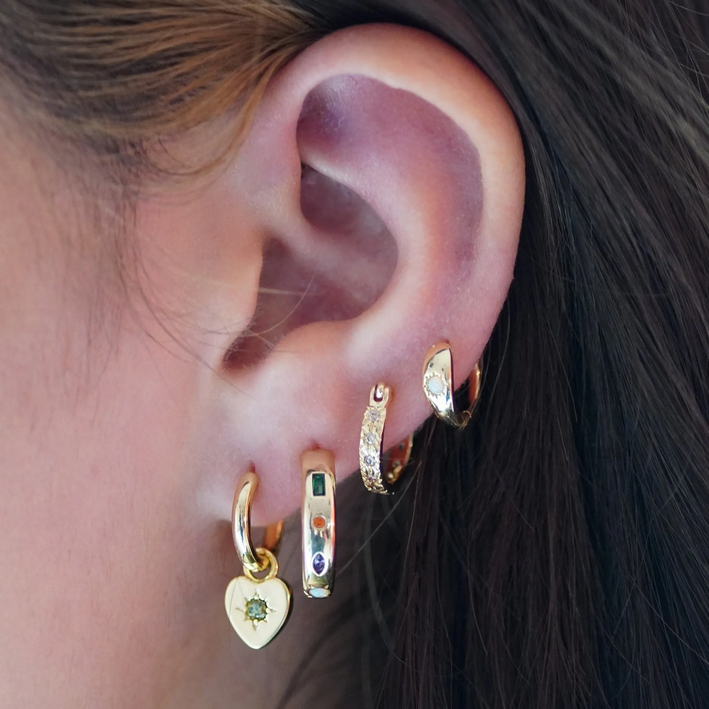 Kaleidoscope Gemstone Hoop Earrings