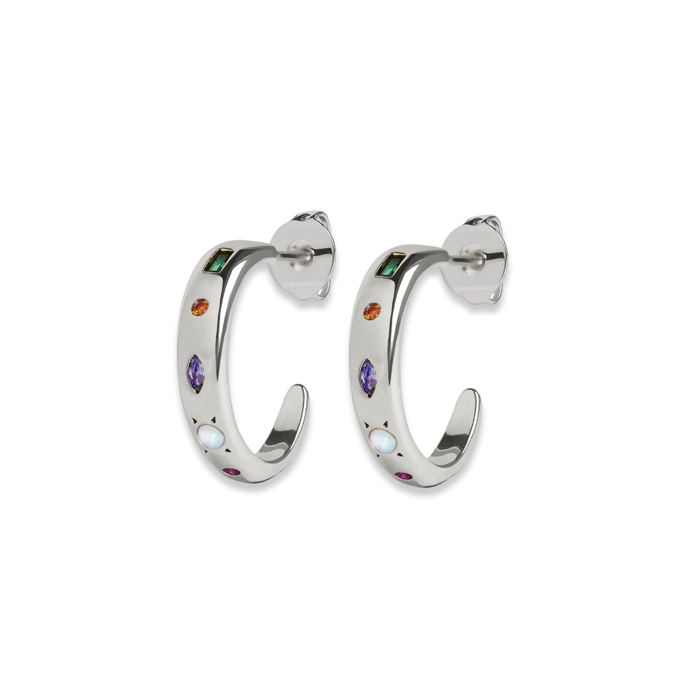 Kaleidoscope Gemstone Hoop Earrings