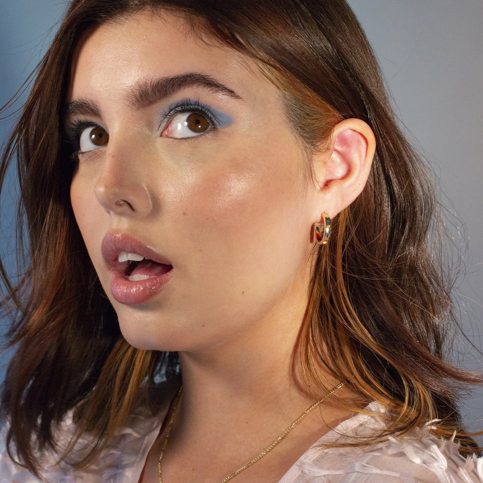 Kaleidoscope Gemstone Hoop Earrings