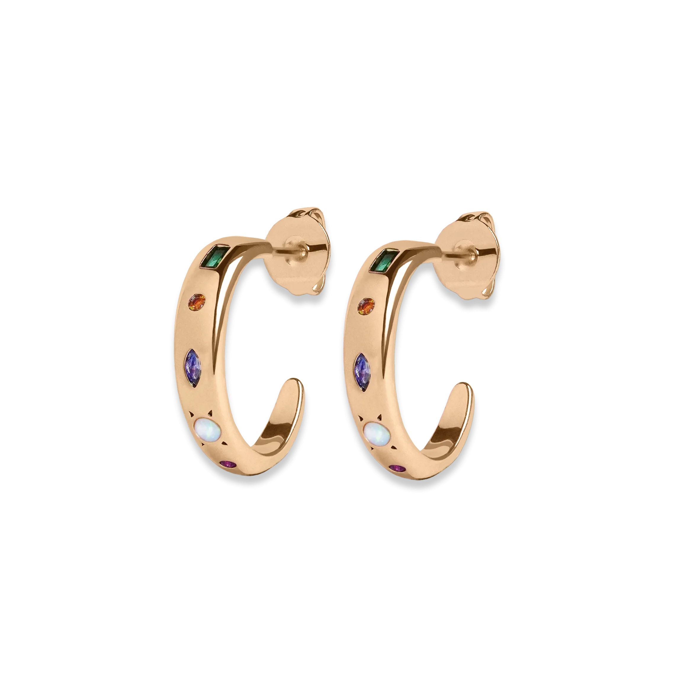 Kaleidoscope Gemstone Hoop Earrings