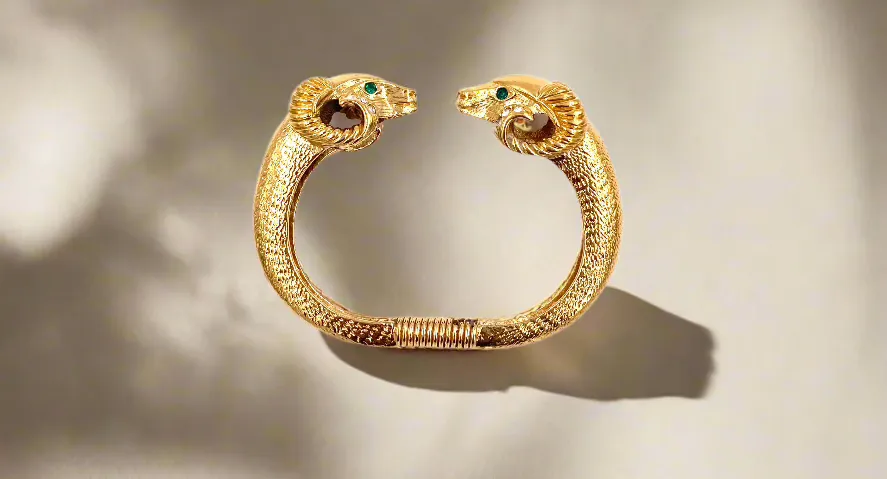 Kenneth Jay Lane Double Rams Head Bracelet