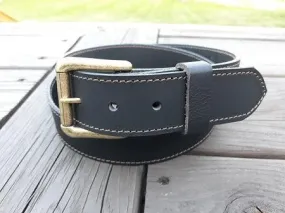 Kentucky Leather Works Men's "Jennings" Black Leather Belt 1998