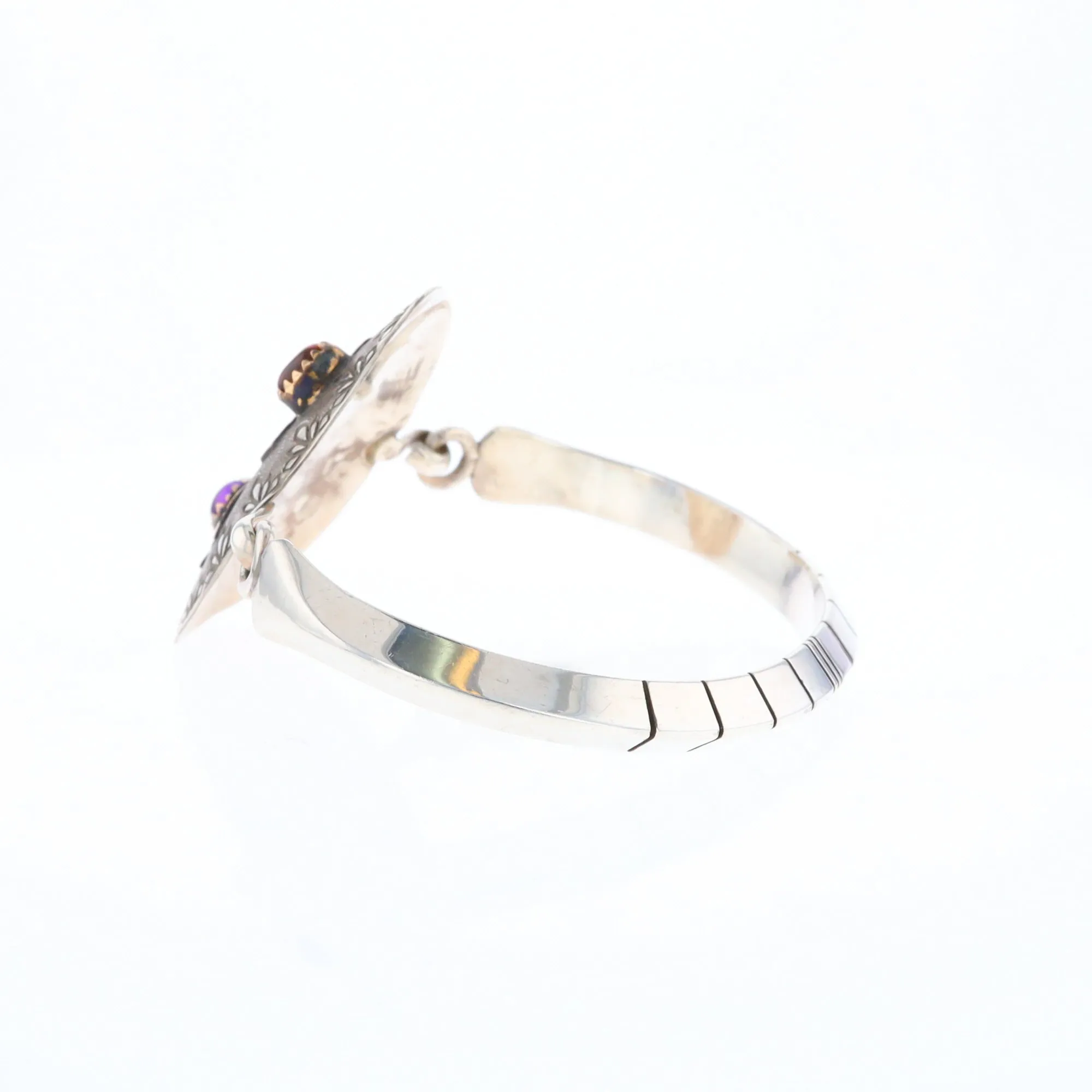 Kokopelli Amber and Amethyst Bracelet
