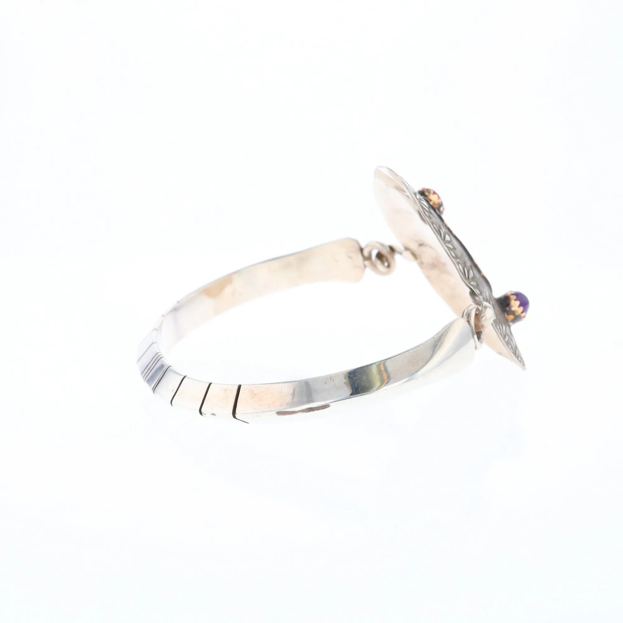 Kokopelli Amber and Amethyst Bracelet